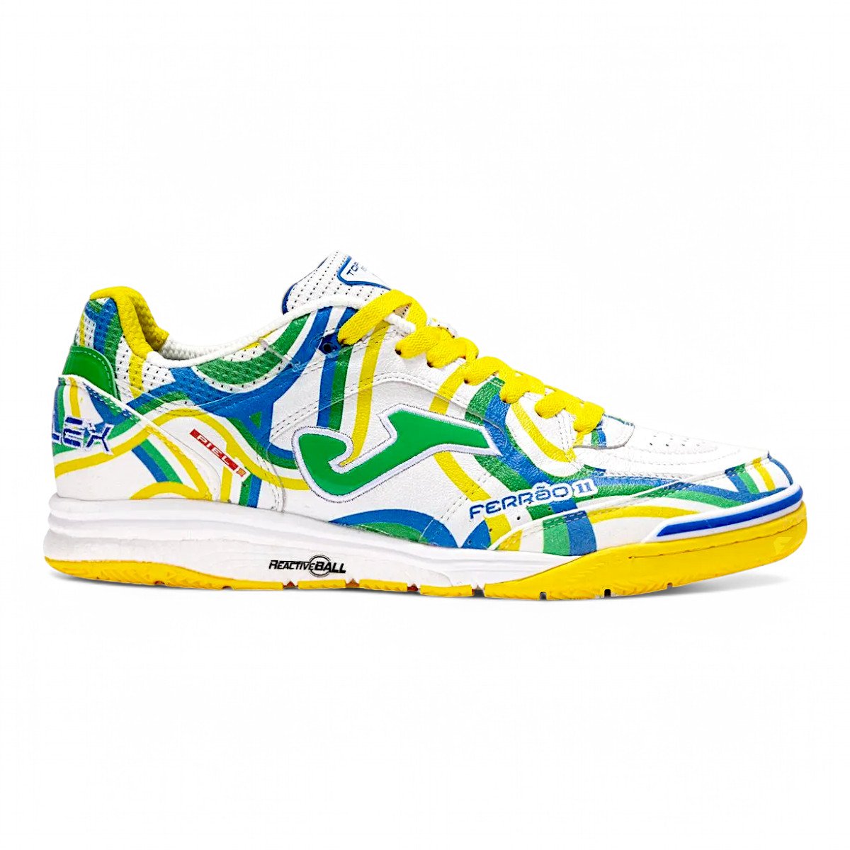 Chuteira Futsal Joma Top Flex Rebound Ferrao II Adulto Branco e