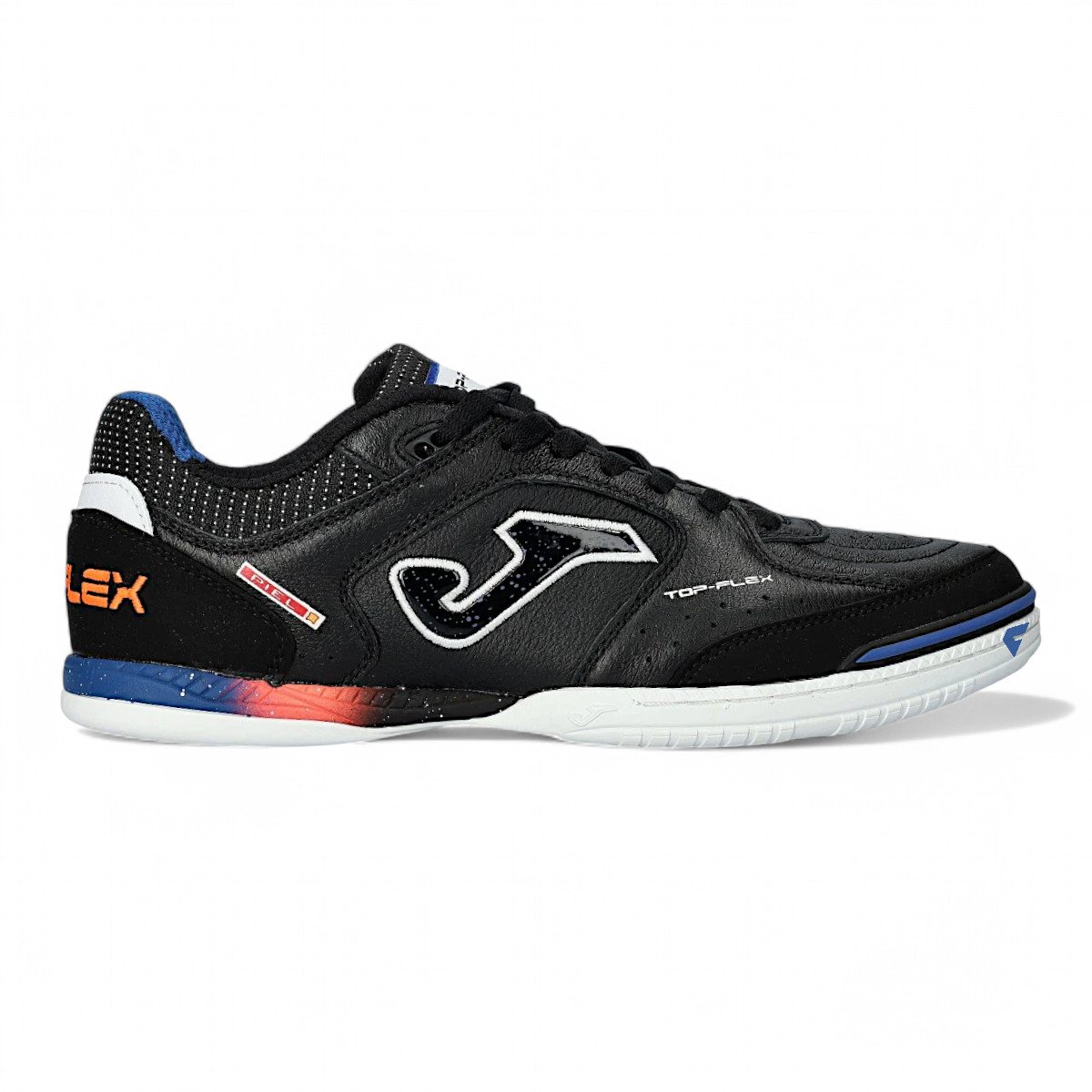 Chuteira Futsal Joma Top Flex Adulto Preto e Azul | Foot One