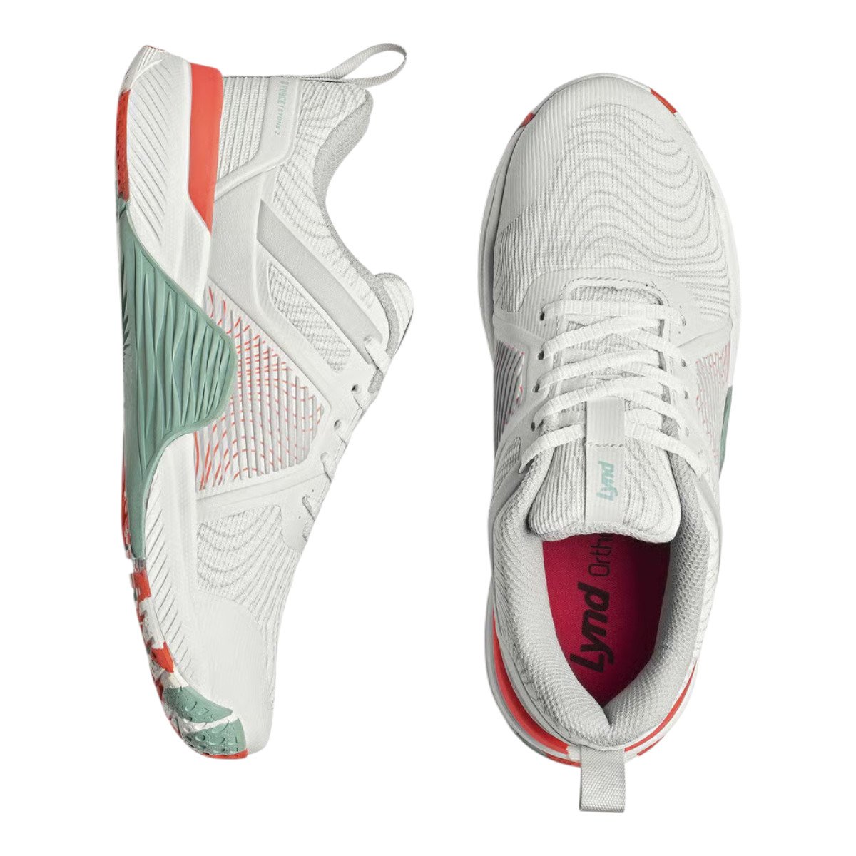 Tenis Lynd Stone 2 Feminino Branco e Coral | Foot One