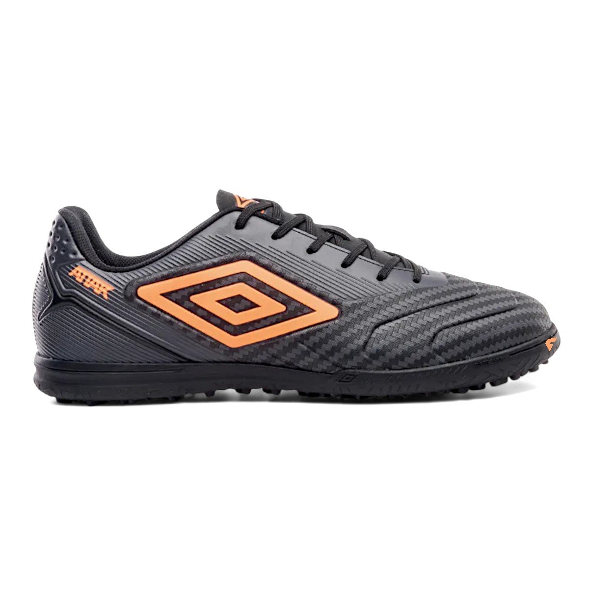 Chuteira Society Umbro Pro 5 Bump Club Adulto - Preto e Laranja - 38